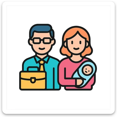 a pair of working parents sticker
