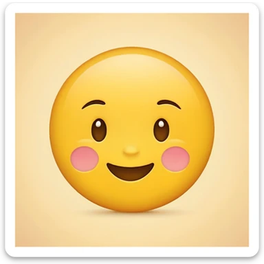 Make a standard yellow iPhone emoji with role eyes, blush on cheeks and a little smile sticker
