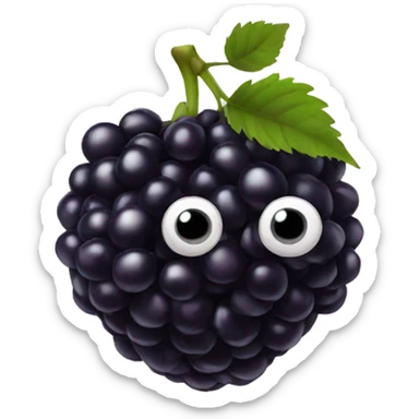 blackberry fruit with eye and mouth sticker
