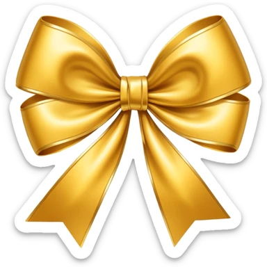 Golden bow with medium length long ends  sticker