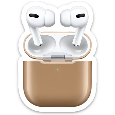 Realistic AirPods pro with light brown case sticker