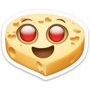 Cheese with shoes and heart eyes sticker