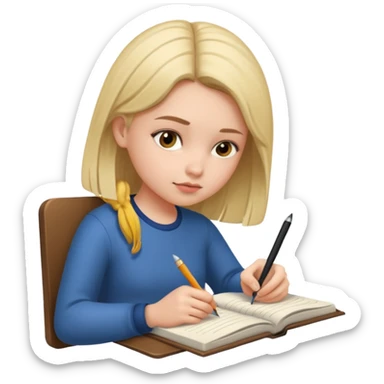 girl with notebook sticker