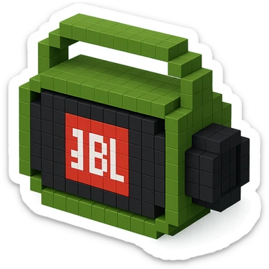 military-themed portable JBL speaker with olive green and black colors sticker