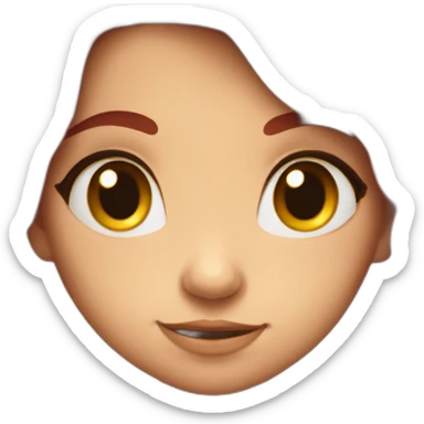 cute gamer girl with long, curly, dark red hair sticker