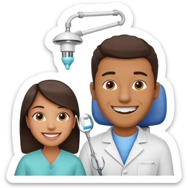 Young african-american man. Guy visiting dentist's office for prevention of the oral cavity. Man and famale doctor while checkup teeth. for Periodontics doctor emoji sticker