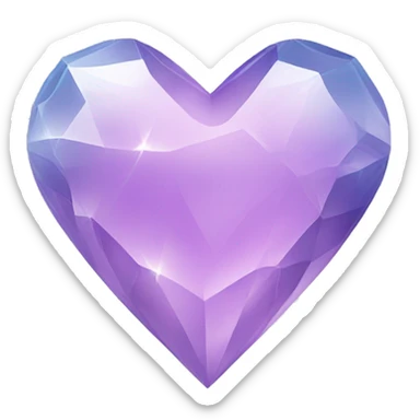 crystal heart glossy Pastel lilac-gradient  sticker