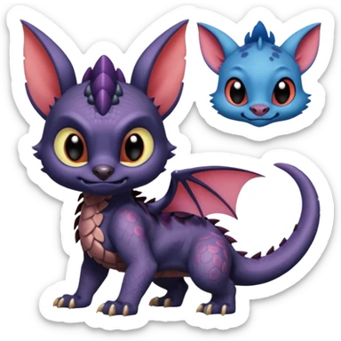 Spyro-Toothless-Stitch-Lykoi-Pokémon-Fakémon-creature-hybrid sticker