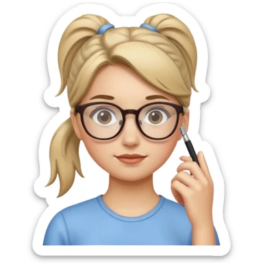 Ponytail Girl with Glasses sticker