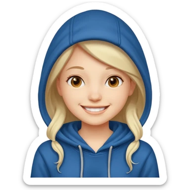 happy girl wearing hoodie sticker