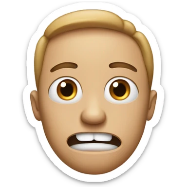 Confused face with mouth open  sticker