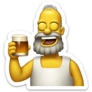 Homer avec une bière  sticker