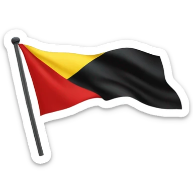Black and red flag with yellow circle  sticker