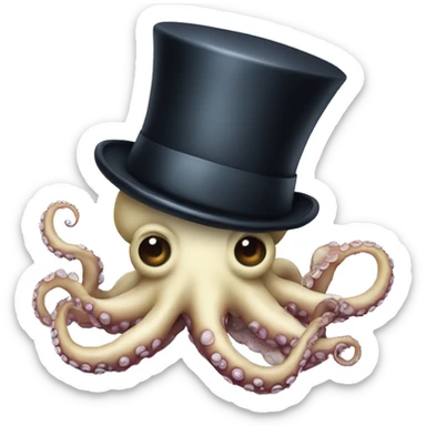 Octopus with top hat sticker