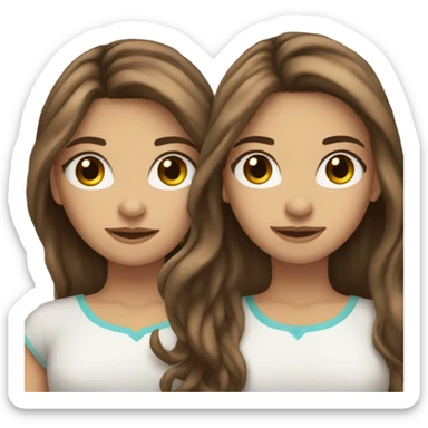 teenage girl with brown wavy straight hair with brown eyes and long lashes sticker