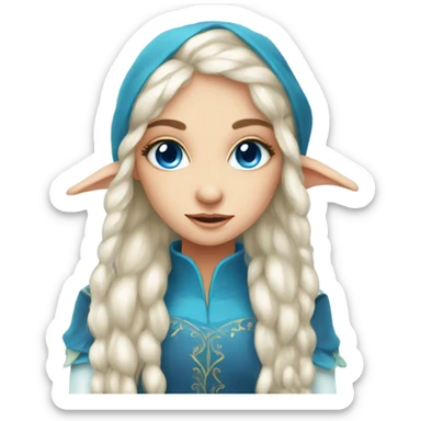 Blue eyed elf girl portrait sticker