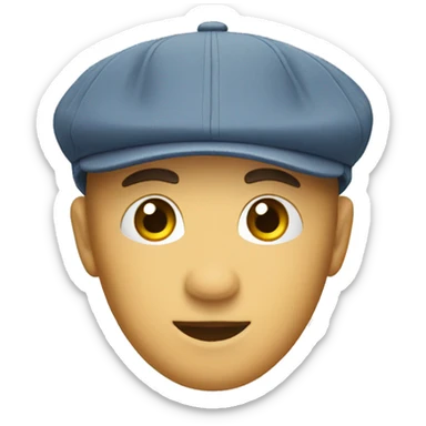 Big cloth flat cap sticker