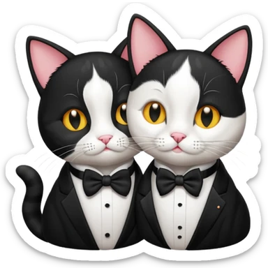 Tuxedo cat smooching face sticker