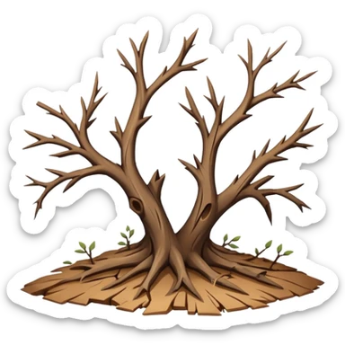Broken Tree Branches pieces on the land sticker