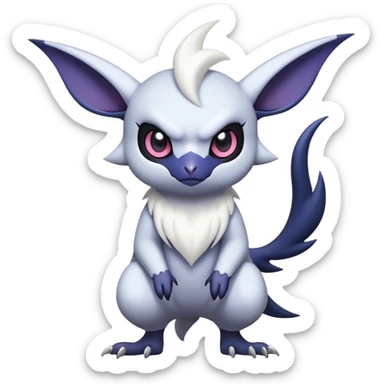 Edgy Cool Kawaii Noibat-Absol-Pokemon Full Body sticker