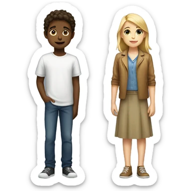 boy taller than a girl  sticker