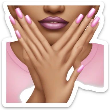 White skin pink nails sticker