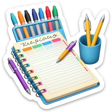 Emoji de um planner pra da prova  sticker