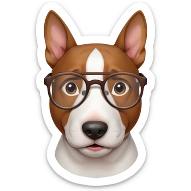 bull terrier wearing glasses sticker