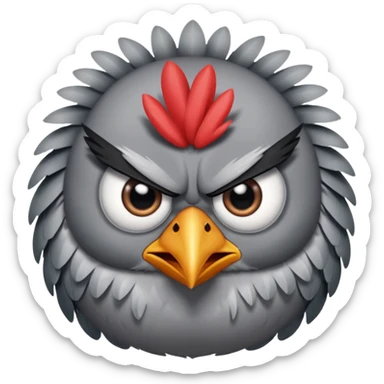 gray angry bird sticker
