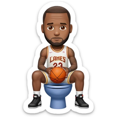 LeBron James in a toilet sticker