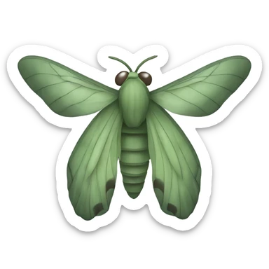 sage green moth sticker