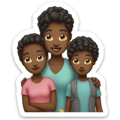 a family with a black kids sticker