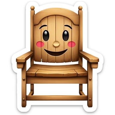 chair with a face on the seat sticker