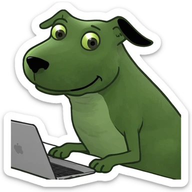 Dog  working  sticker