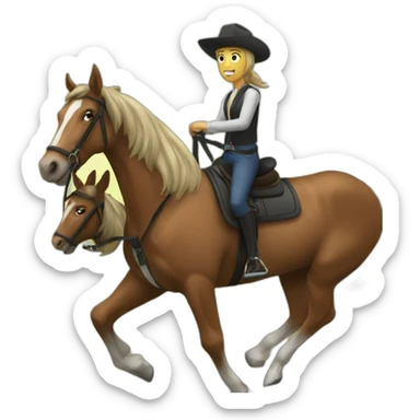 A horse ride another horse sticker