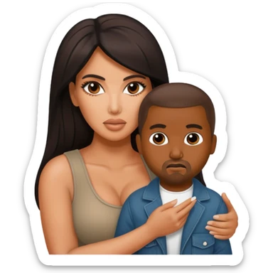 kim kardashian carrying midget kanye sticker