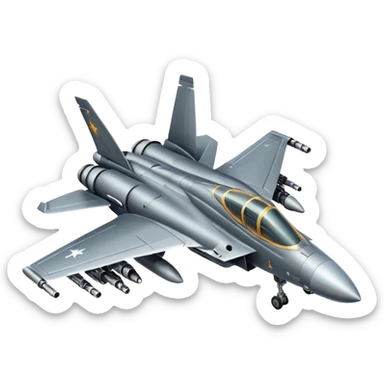 A fighter jet plane with guns  sticker