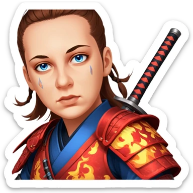 Fire-Wielding Samurai sticker