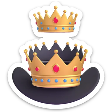 White circular emblem with crown sticker