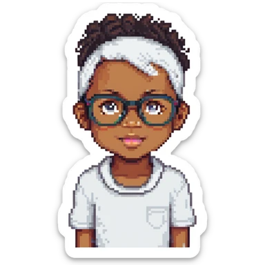 Black child wearing glasses sticker