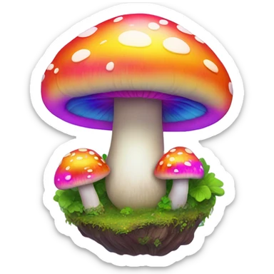 lisa frank rainbow mushroom sticker