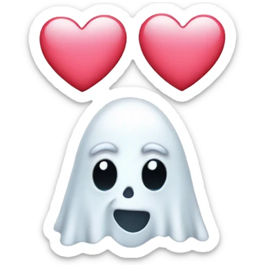 Ghost face with heart glasses sticker