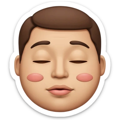 A male emoji with big fat lips with it’s eyes closed sticker