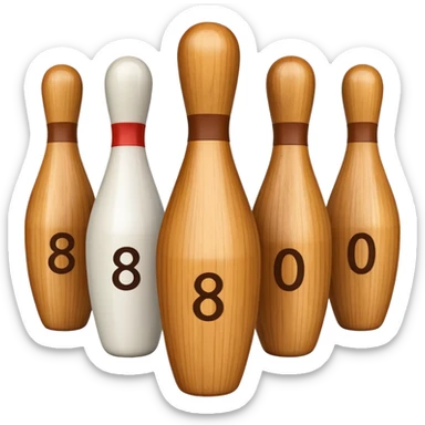 Bowling pins making the number 800 sticker