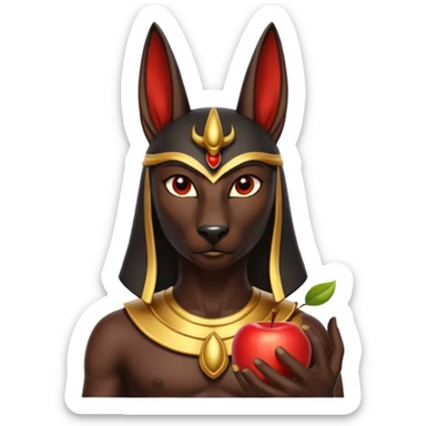 anubis god with an apple sticker