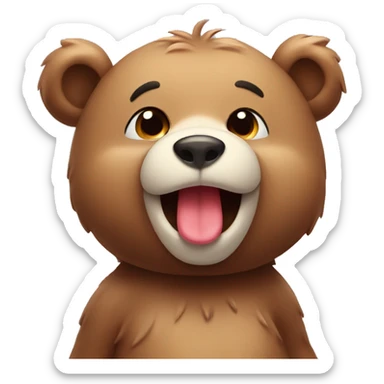 Cute bear blowing kiss sticker