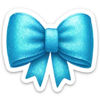A glitter light blue bow sticker