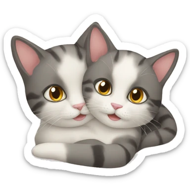 Two cats cuddling sticker