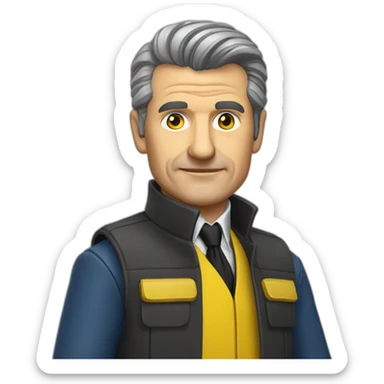 Jean Lassalle avec un gilet jaune sticker