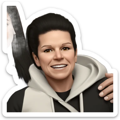 black hair duo portrait sticker